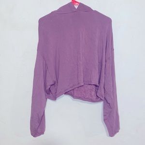Garage : Large Purple Cropped Hoodie
